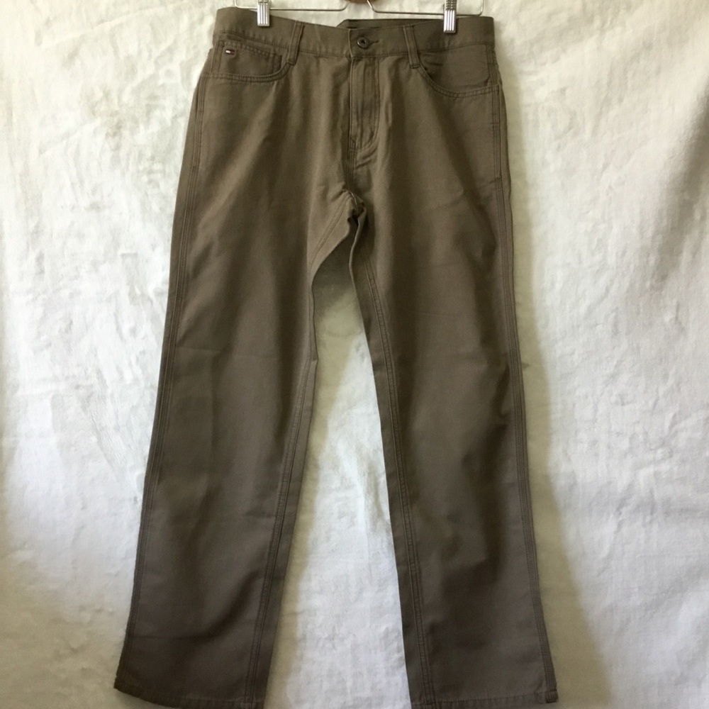 Tommy Hilfiger Olive Green Straight-Leg Chinos